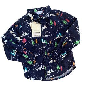 NWT Rachel Riley 100% Cotton Novelty Arctic Print Button Up 6